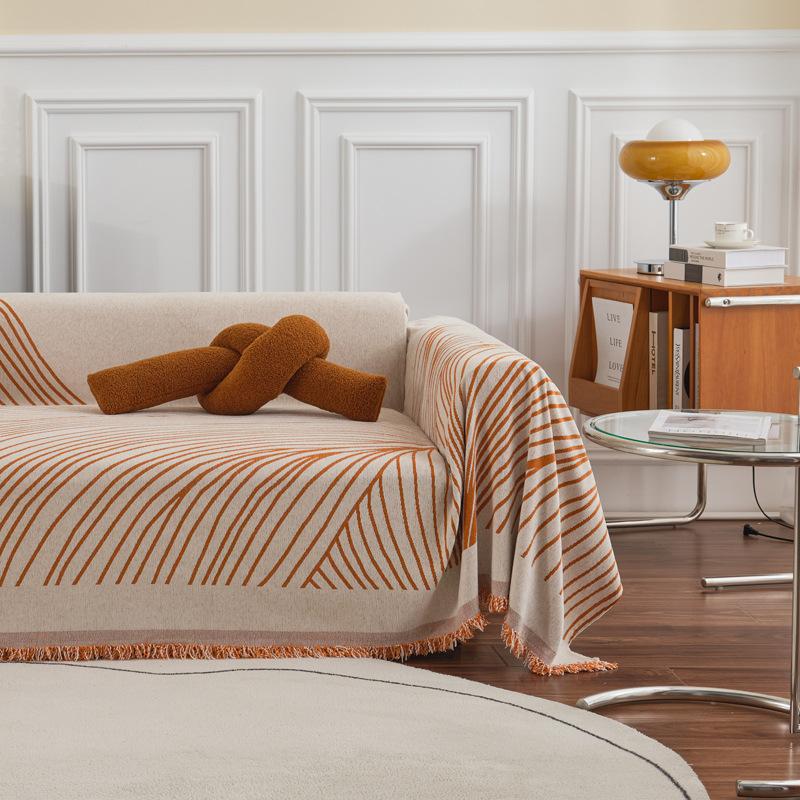 

Линия, современный легкий роскошный чехол для дивана из синели, приятный для кожи чехол для дивана, пылезащитное одеяло 180*130cm