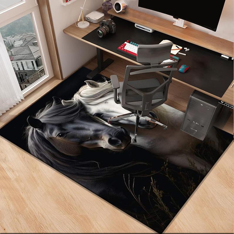 Blue Horse Dreams Office Rug Chair Mat, Entryway Carpet, Suitable for Front Door, Bedroom, Living Room, Desk, Holiday Gift