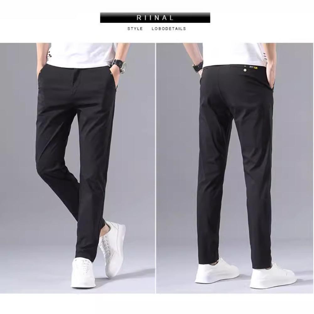 MenS Loose Straight Casual Pants Summer Lightweight Quick Dry Business All-match Fashion Trousers