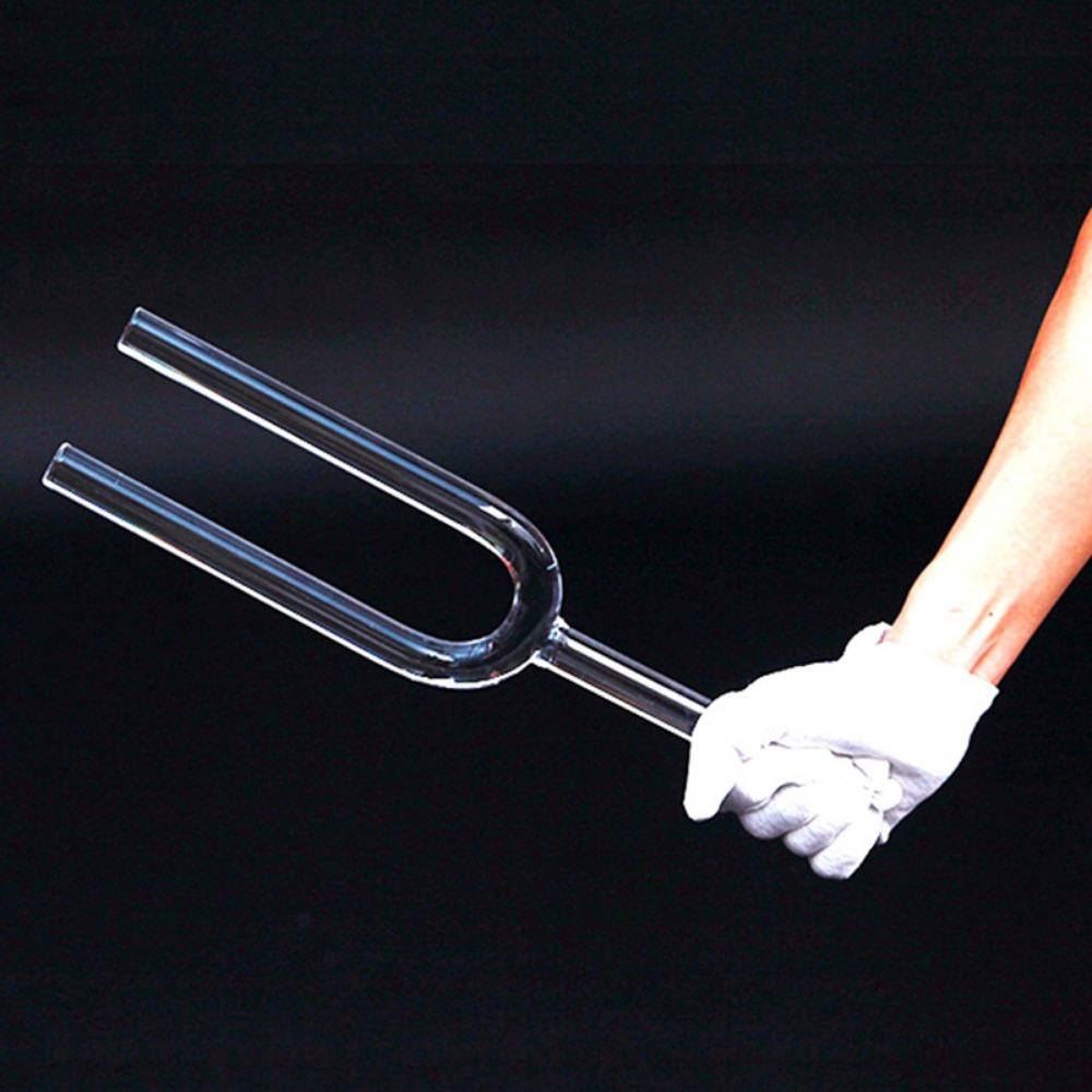 Gigantisk krystallstemmegaffel Transparent Terapeutisk Diapason Medisinsk Stemmegaffel Lydhelbredende Slaginstrument Gavetilbehør