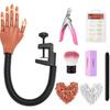 Flexible Joint Nail Art Stand Kit with Clippers, Dust Brush, and Gauze Strips
