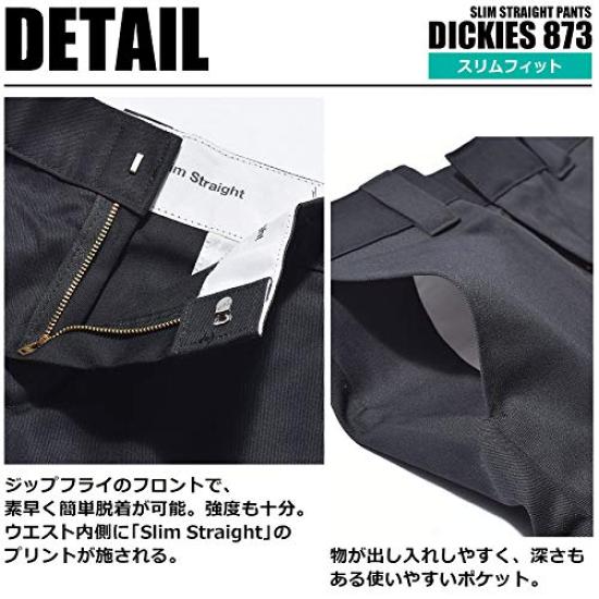 Dickies Work Pants 873 Slim Straight Mens Chino Pants Black WP873BK