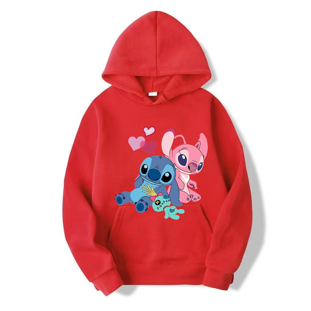 Новый свитер для пар Disney Stitch 2024, весенне-осенний, с длинным рукавом и капюшоном, свободное повседневное пальто для женщин и мужчин S