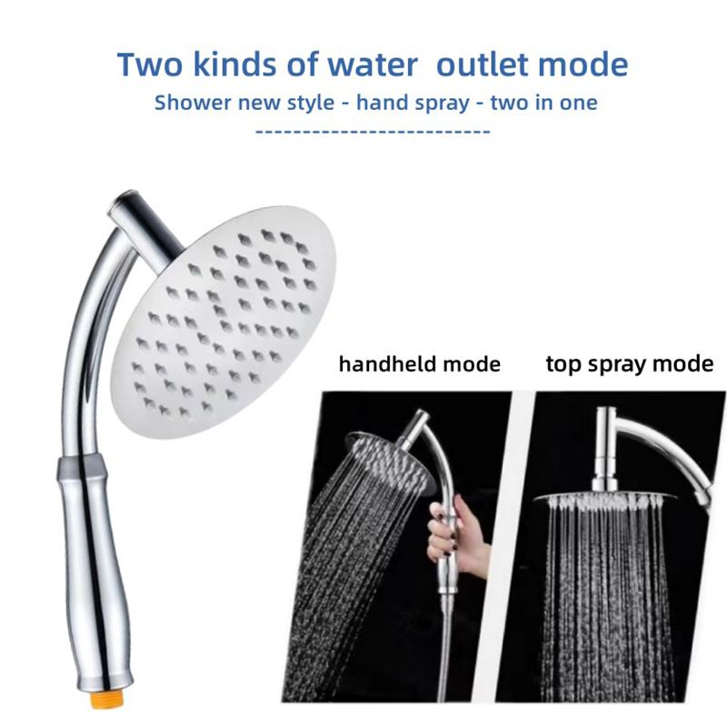 6/8 Inch Round Shower Head 2 In 1 High Pressure Stainless Steel Handheld Shower Bathroom Universal