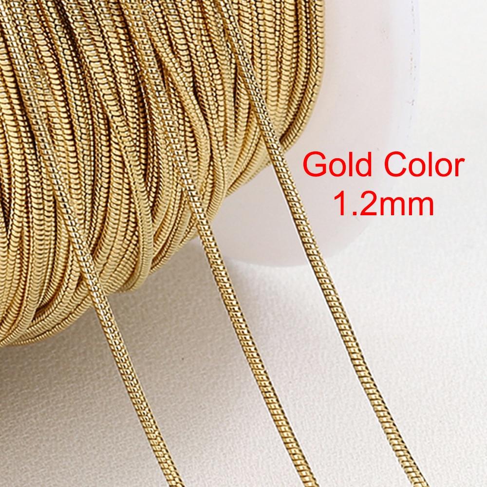 Catene Snake in Acciaio Inossidabile da 2 metri e 2 mm per Collane Braccialetti Creazione Gioielli Componenti DIY All'ingrosso