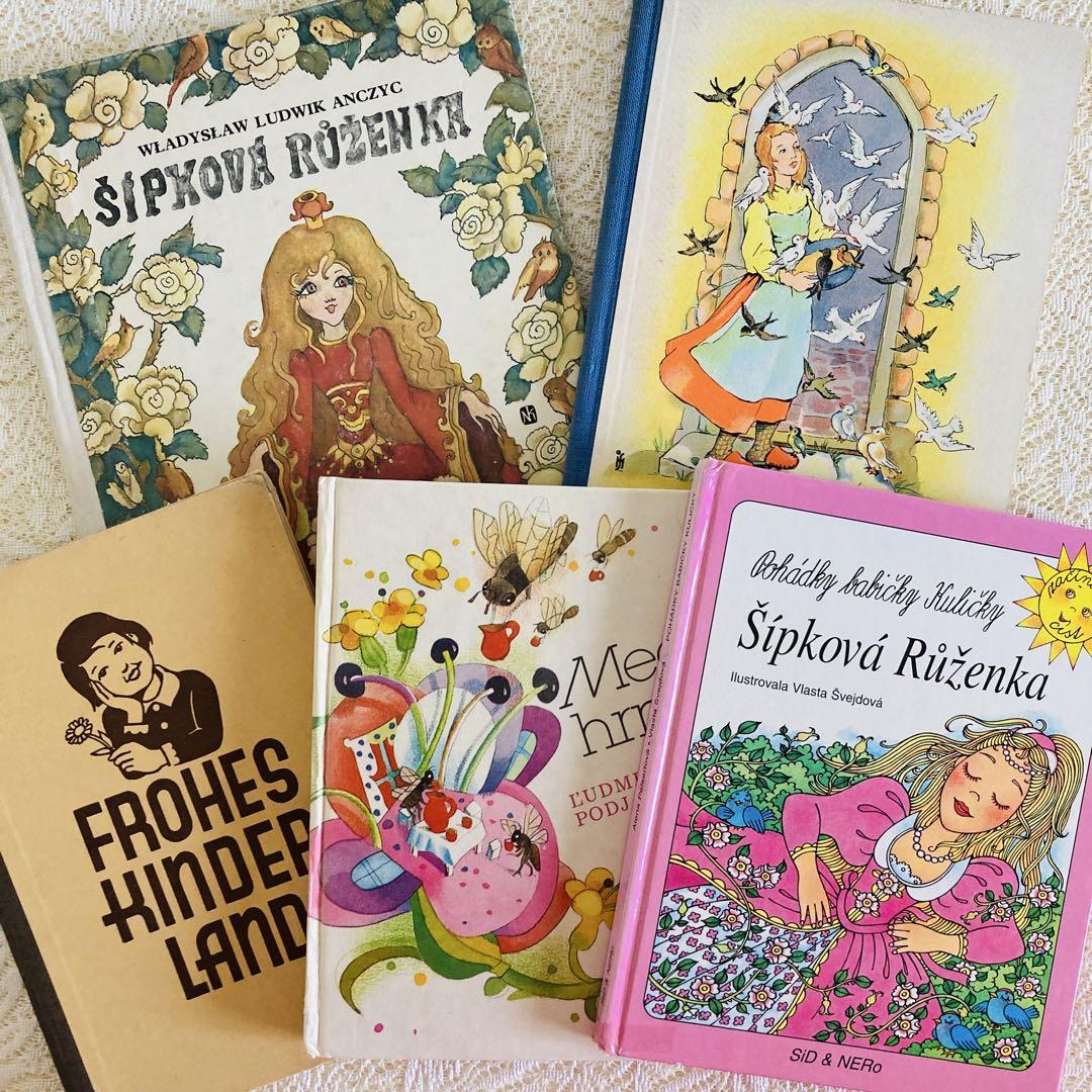 

[USED] Foreign books, old books, set of 5 Czech and German picture books, adorable illustrations