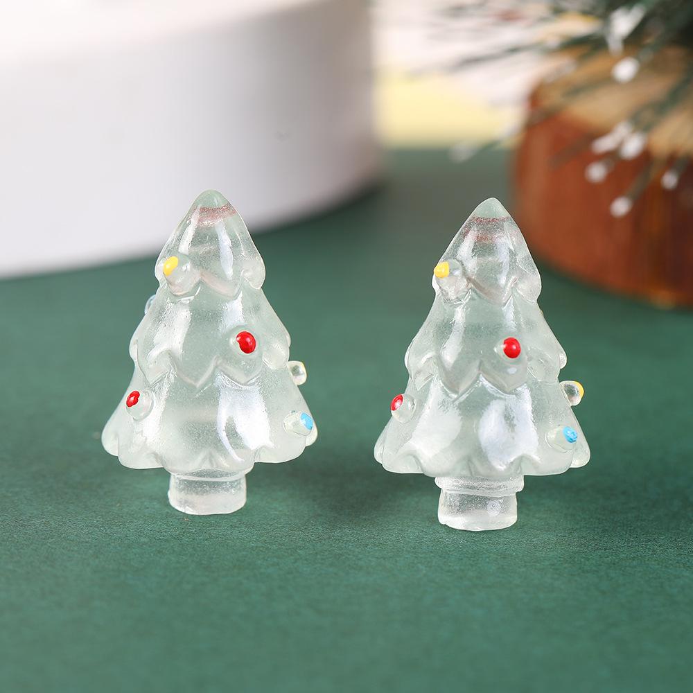 Creative Cartoon Mini Christmas Tree Ornaments: Cute Resin Snow Tree Crafts for Desktop Decoration