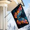 2D Flat - 2D Flat - 1pc 2D Flat, Decorative Flag, Exquisite Butterfly Floral Art Pattern Flag, Artistic Colorful Flower Butterfly Hanging Flag, Suitab