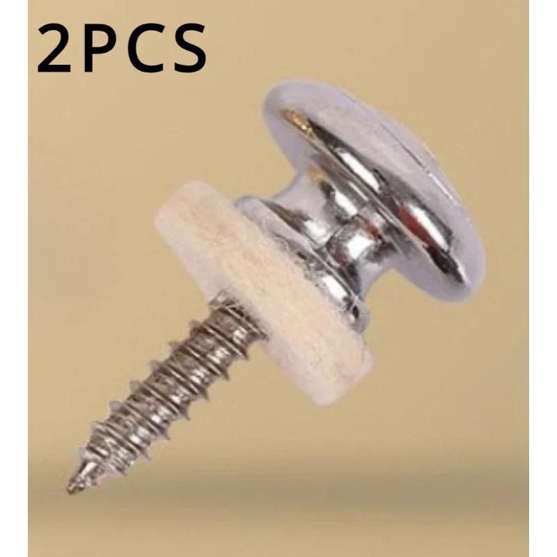 

2pcs Mushrooms Head Buckles Guitar Strap Tail Buttons Strap Locks Nail Chrome End Pin with Felt Spacer Guitar Parts Accessories