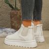 Fashion 2024Women's Boots Rubber Thick Sole Non Slip Platform Ankle Boot Plush Warm Snow Boots for Women Winter Cotton Boots Botas Mujer