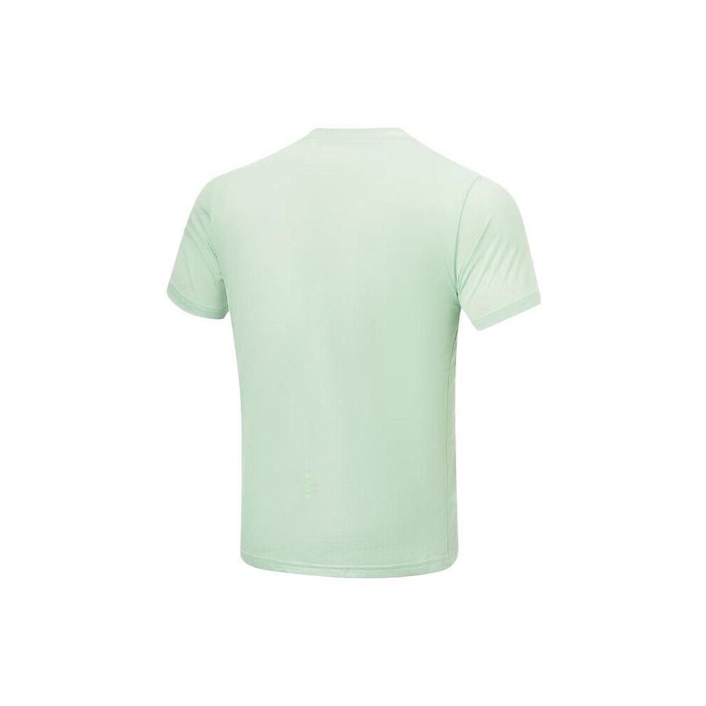 Li-Ning Running Series Solid Color Logo Crew Neck Short Sleeve T-Shirt Men Tops Bamboo-Green ATST519-4