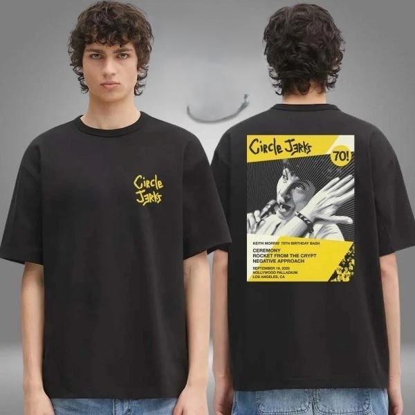 Circle Jerks Merch Shepard Fairey Keith Birthday Logo Two Sided Unisex TShirt Unisex T-Shirt XXL