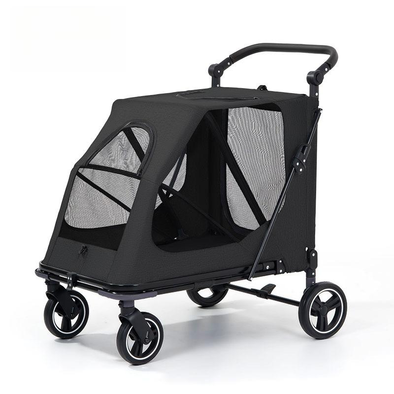 One‑Click Foldable Pet Stroller For Medium Large Dogs Cats Outdoor Trolley For Elderly Dogs