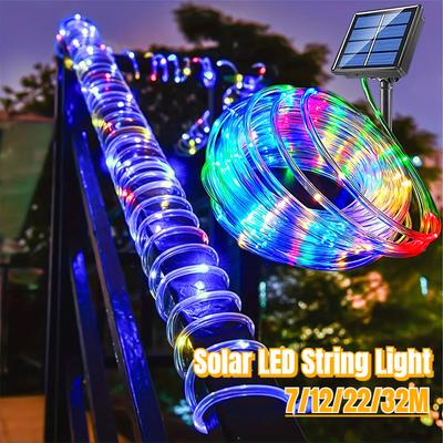 Solar 200 LED Rope Light Waterproof Outdoor Solar Powered Fairy Lights 8 Mode Christmas for Garden Yard Holiday Tree Decor Light