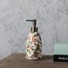 Empty Shampoo Press Bottle Vintage Flower Pattern Liquid Soap Dispenser  Kitchen