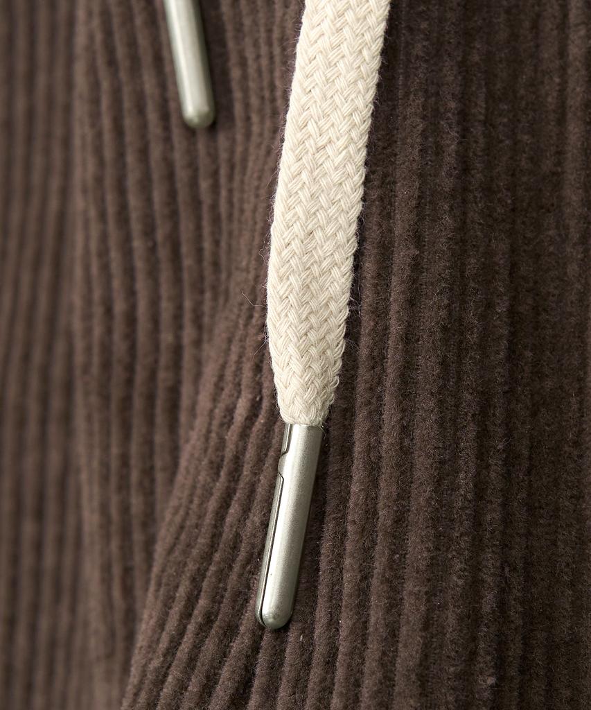 TOFFEE Corduroy Wide Elastic Pants (Brown)
