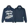 Unisex Broken Planet Print Velvet Hoodie - Trendy & Casual