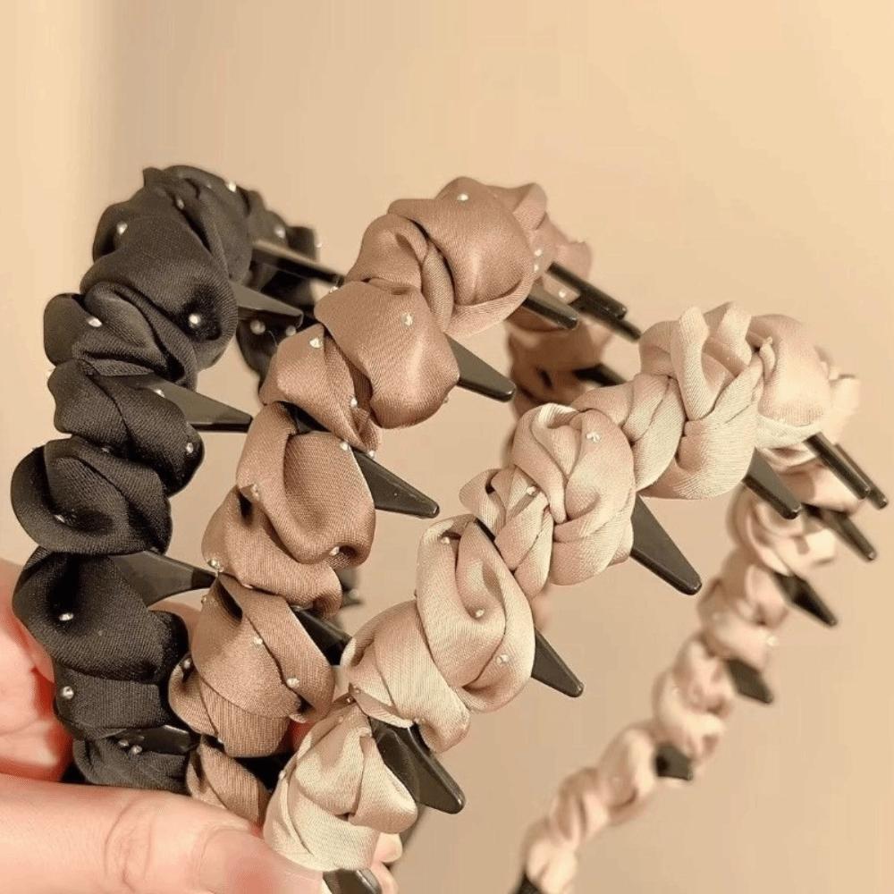 Adjustable Rhinestones Toothed Headband Comfortable Non-slip Hair Band  Fashion Accessory