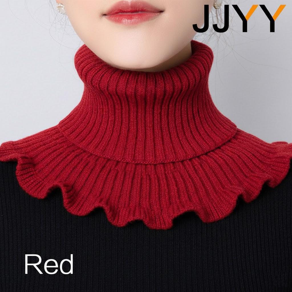 

Womens Warm Knitted Neck Scarf High Collar Cervical Protection Soft Cozy Yarn Winter Fashion Accessories червоний