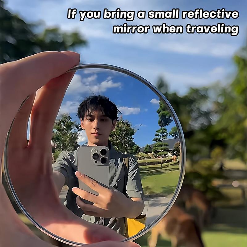 Travel Po Wide-Angle Lens Travel Reflective Mirror Round Zoom-In Mirrors Portable Zoom-In Feature Group Po Mirror
