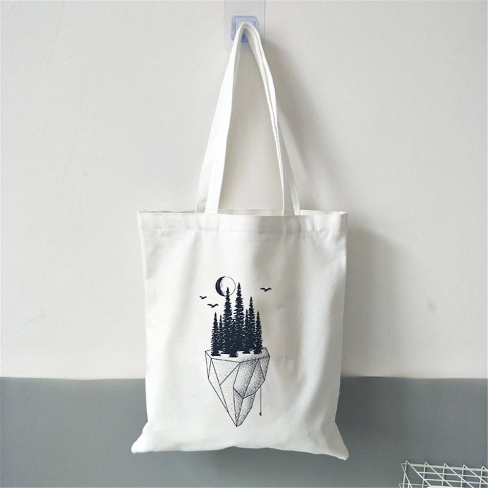 Fashion Women Shopper Bags Dark Forest Print Canvas Bag Handbag Messenger Eco Large Shoulder Bags Women Aesthetic Beach Bag