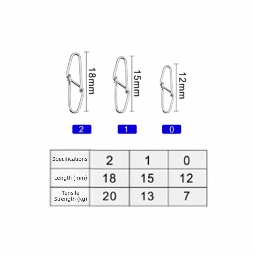 100PCS High Strength Fishing Dual Lock Snaps 0# 1# 2# Fishing Cross Lock Snaps  Sea Fishing