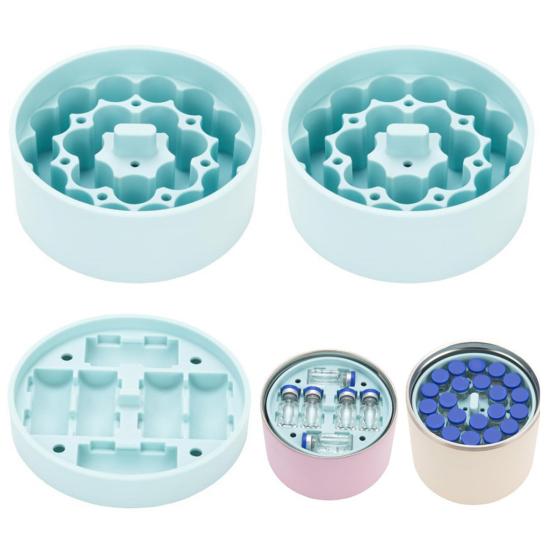 2/3Pcs Silicone 3ml Vial Insert 32/25/18oz Food Jar Peptide Vial Storage Box Space Saving Freezer Fridge Shot Long Vial Bottle Organizer Holder