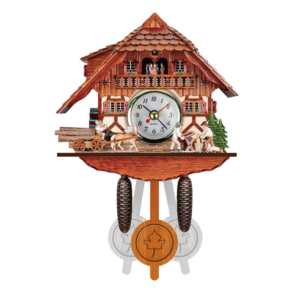 Traditional Black Forest Chalet Clock Charming Home Décor Imitation Wood Style Cuckoo Clock CM003