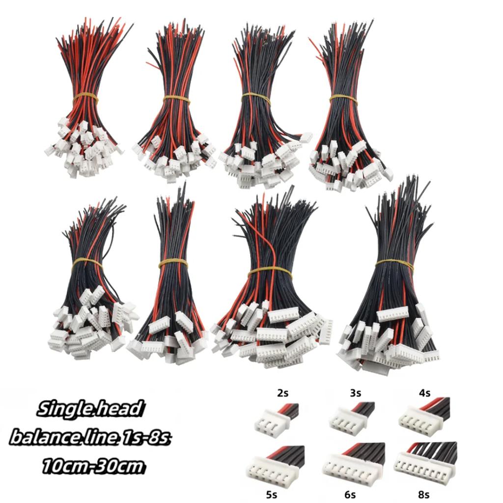 10pcs/lot 1S 2S 3S 4S 5S 6S 7S 8S Lipo Battery Balance Charger Cable IMAX B6 Connector Plug Wire 30 20 15 10cm Single Head Wire