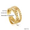 Jewelry Open Ring Fashion Design Cross Splicing Chain Ring Stainless Steel Gold Plated Jewelry