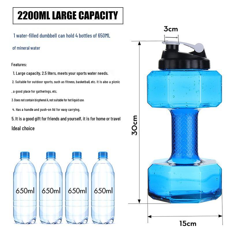 Činka Láhev na vodu - Velká kapacita, Přenosná konvice pro venkovní fitness a vzpírání