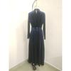 Fall Winter Women's Velvet Long Sleeve Midi Dress High Waist Slimming Elegant Large Swing Dress