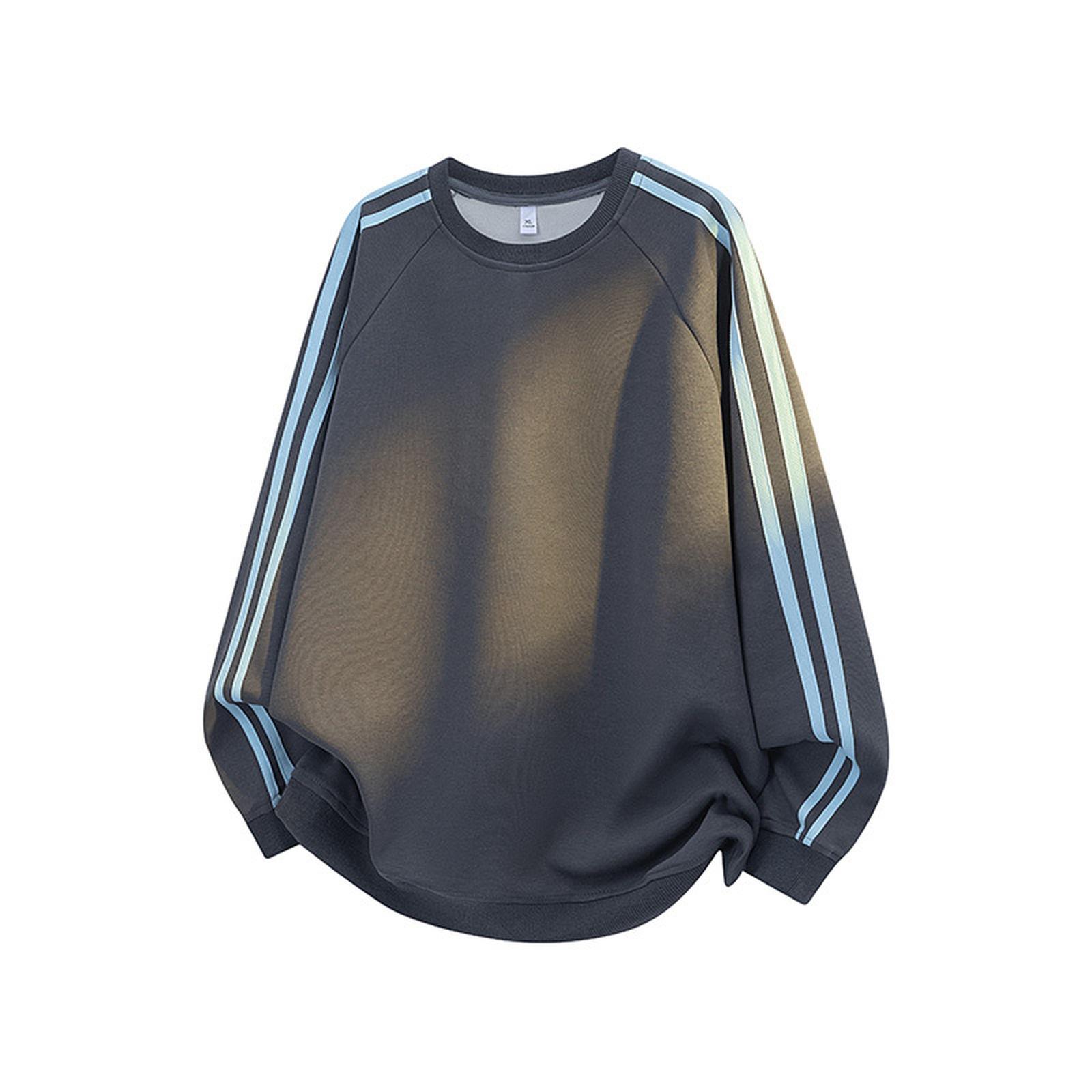 

Худи с воротником-стойкой, полосатое, дышащее, легкое, спортивное, повседневное, облегающего кроя, контрастная полосатая толстовка M