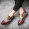 British Style Color Matching Leather Shoes Baroque Retro Contrast Color Men's Shoes