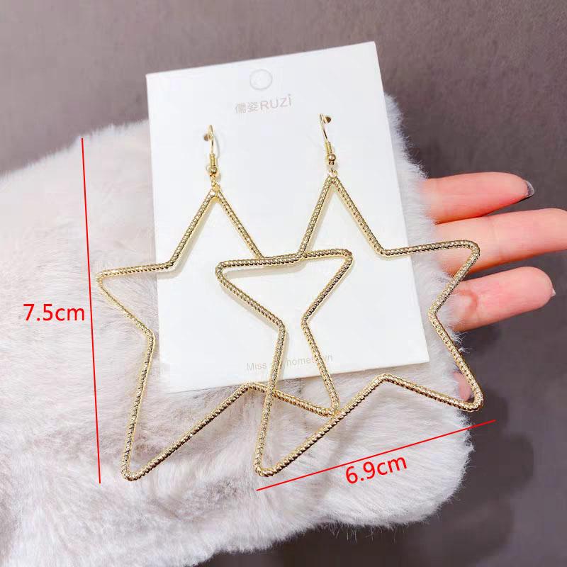 Neue Sternanhänger Hängende Ohrringe Hiphop Persönlichkeit Damen Ohrhänger für Mädchen koreanische Ohrringe Ohrstecker Dame