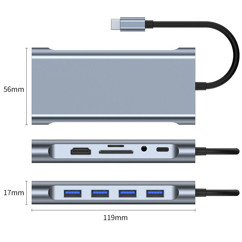 11 in 1 USB C Hub Multiport Adapter for MacBook Pro Air with HDMI VGA Ethernet USB 3 0 Ports Laptop Docking Station