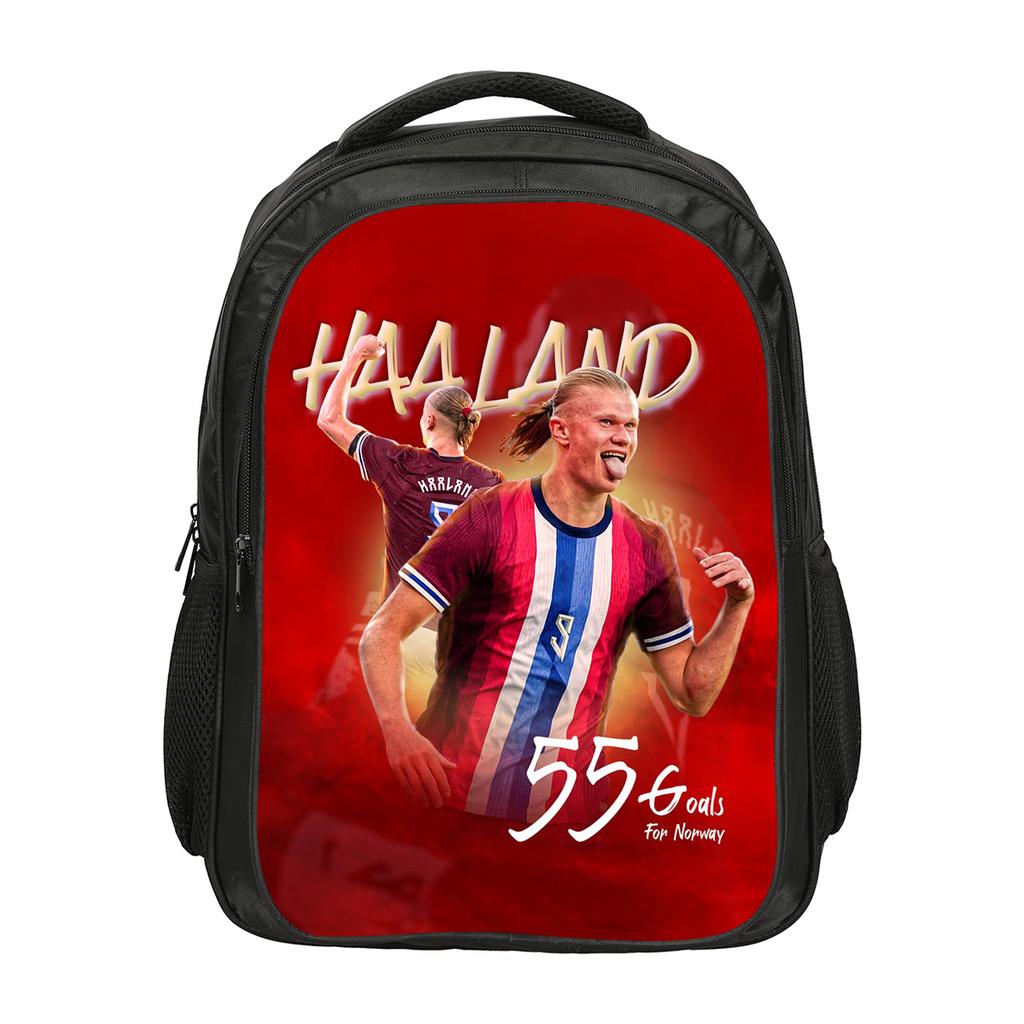 Haaland Double layered Backpack Football Star School Bags Rucksack Football Sports Bookbag Travel Large Capacity Backpacks
