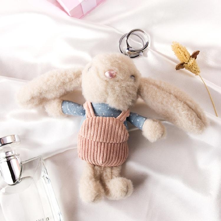 Cartoon Rabbit with Overalls Pendant Plush Dolls Keychain Pendant Fashion