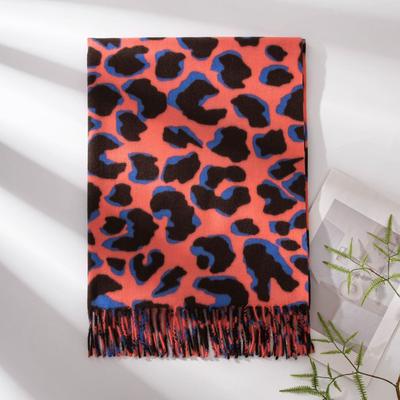 Schal mit Leopardenmuster für Damen Vielseitiger Herbst- und Winter-Langschal aus Imitat-Kaschmir Modischer bedruckter Schal