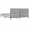 Bed Frame Grey Sonoma 120 x 190 cm Particleboard and Metal