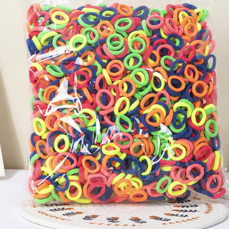 100 SZTUK Kolorowe Podstawowe Nylonowe Elastyczne Gumki do Włosów dla Dziewczynek do Kucyka Scrunchie Gumka Dziecięce Podstawowe Akcesoria do Włosów