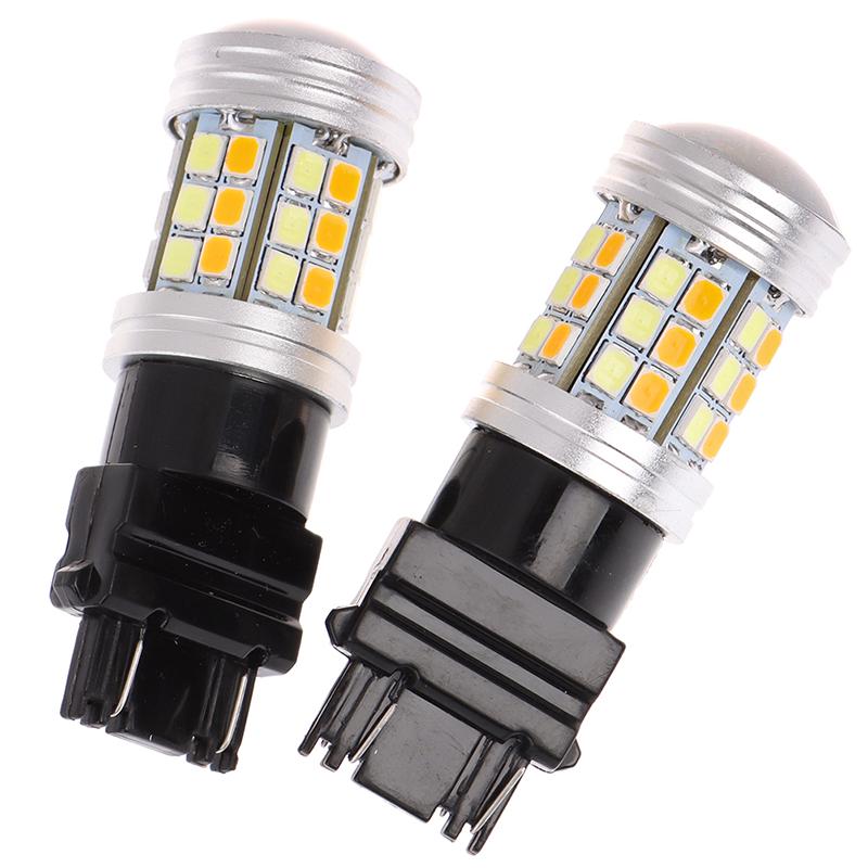 2Pcs 3157 LED Amber White Rear Turn Signal Parking High Power Light Bulbs