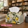 1pc, 2D Flat Printing, Tissue Box Lemon Tree Wall Hanging Pattern Printed Tissue Box, Suitable for Bathrooms, Living Rooms, Bedrooms, Dressing Tables,