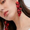 Boucles d'Oreilles Pompons Pétales de Rose Élégantes - Mode Européenne Écologique pour Femmes