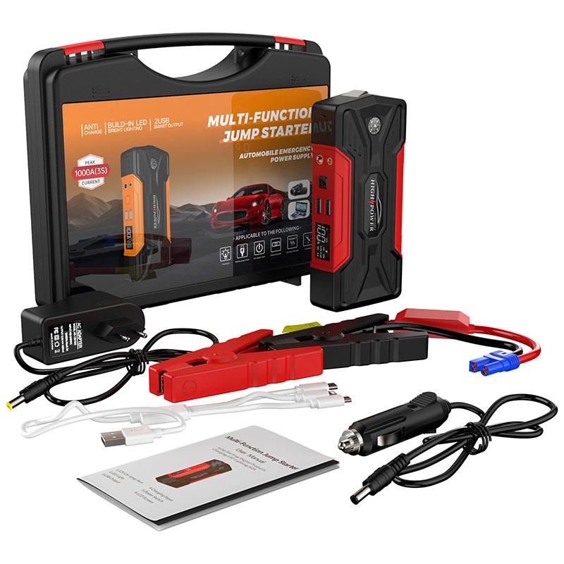 Car Jump Starter with Tire Inflator, 12V Portable Emergency Power Bank and Starting Device