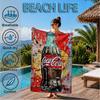 Coca-Cola Artwork Design Strandtuch, Schnelltrocknend, Pflegeleicht, Geeignet für Fitness und Strandurlaub, Sport-Essential