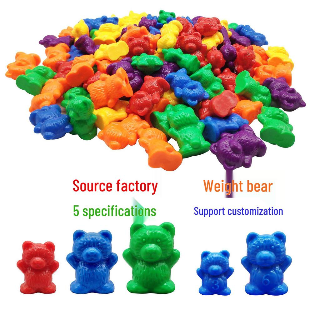 Rainbow Counting Bear Weights - Small, Medium, Large Bears Montessori Teaching Aids
