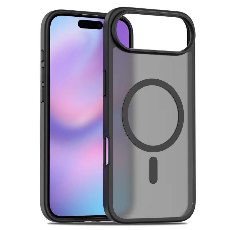 

Для iPhone 17 Air Магнитный Матовый Полупрозрачный ПК+ТПУ Ударопрочный Чехол для iPhone 17pro Max Чехлы для Беспроводной Зарядки Magsafe Крышка for iphone 17 Air чёрный