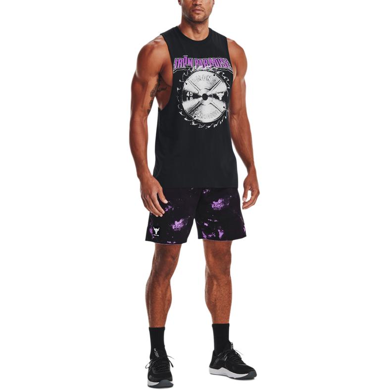 Under Armour Printed Letter Training Sleeveless Tank Top Men tops Black 1373758-001