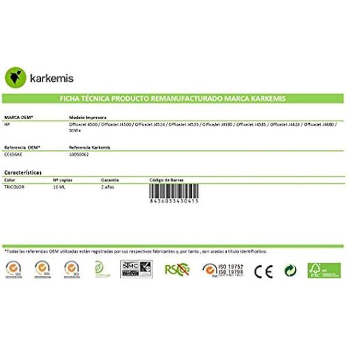 Ink Cartridge - KARKEMIS - No. 901 - Color - 16 ML - Compatible HP Officejet